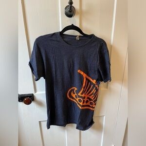 Salvage Rammagerdin Blue Recycled Material Viking Boat Short Sleeve T Shirt, M